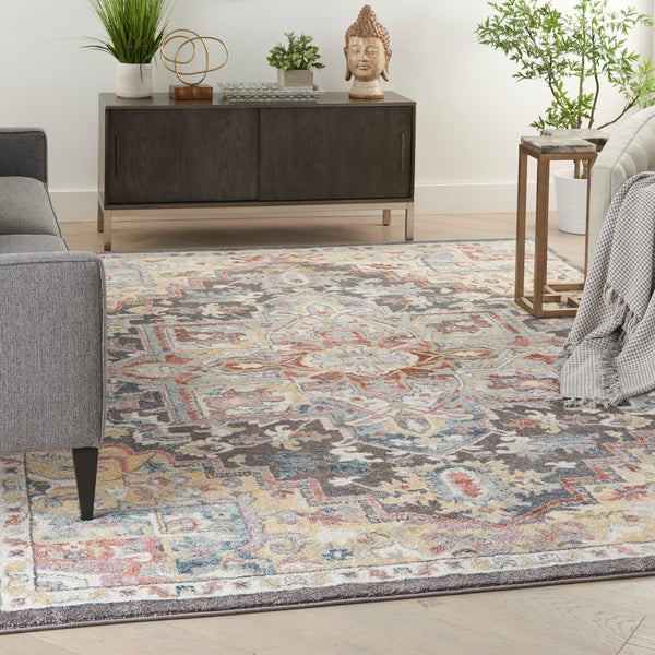 nourison soraya sor04 charcoal multi rug
