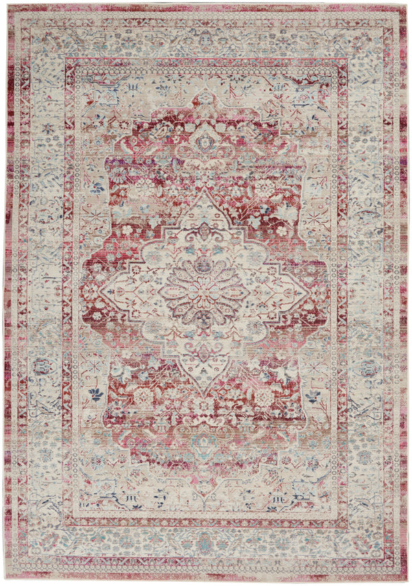 nourison vintage kashan vka07 red ivory rug