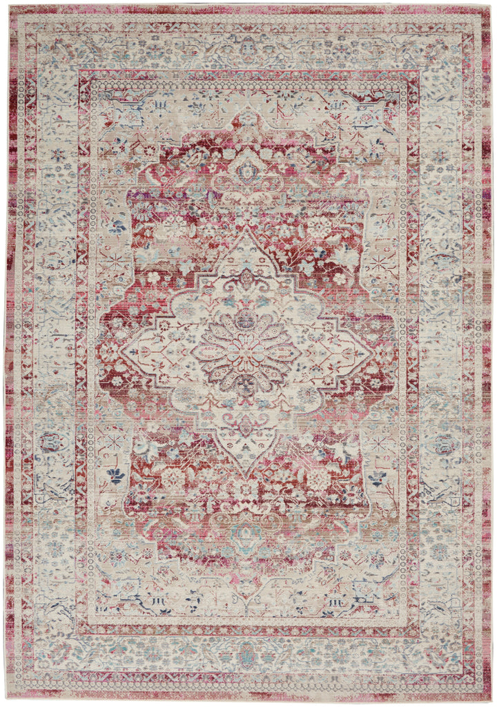 nourison vintage kashan vka07 red ivory rug