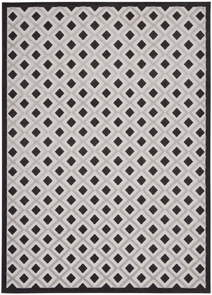 nourison aloha alh26 black white rug