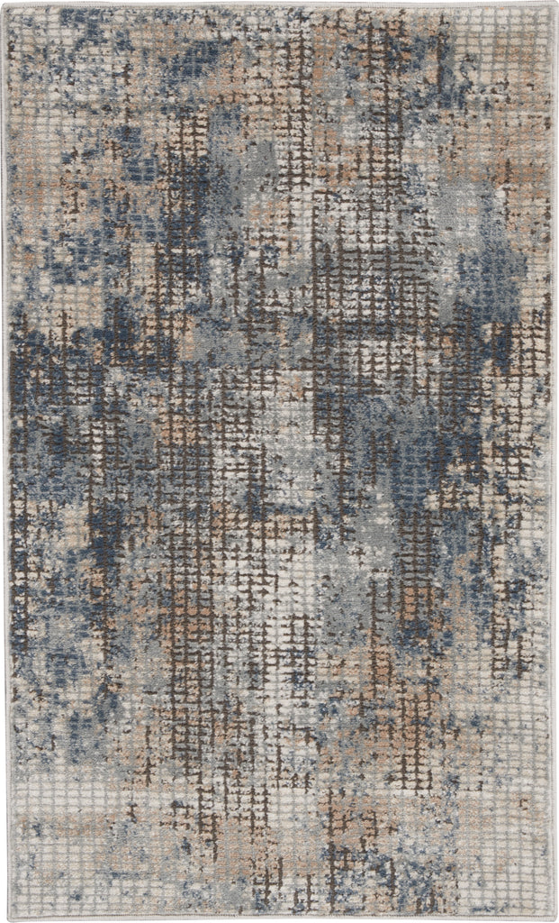 nourison quarry qua02 blue beige rug