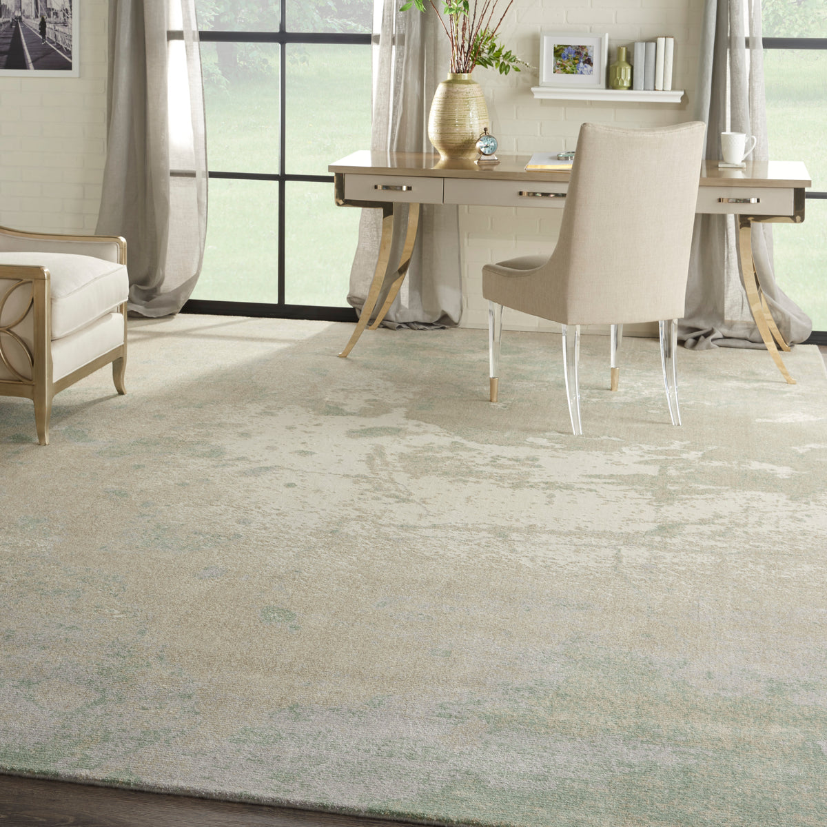 nourison twilight twi06 ivory green rug
