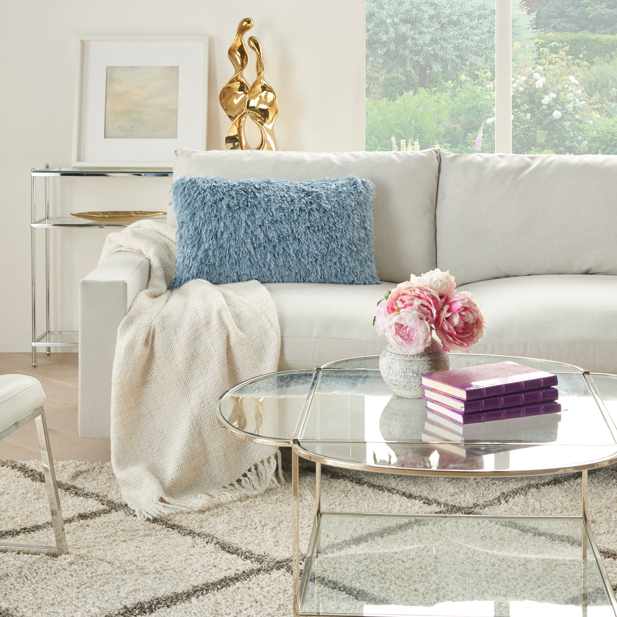 nourison shag tl048 ocean pillow