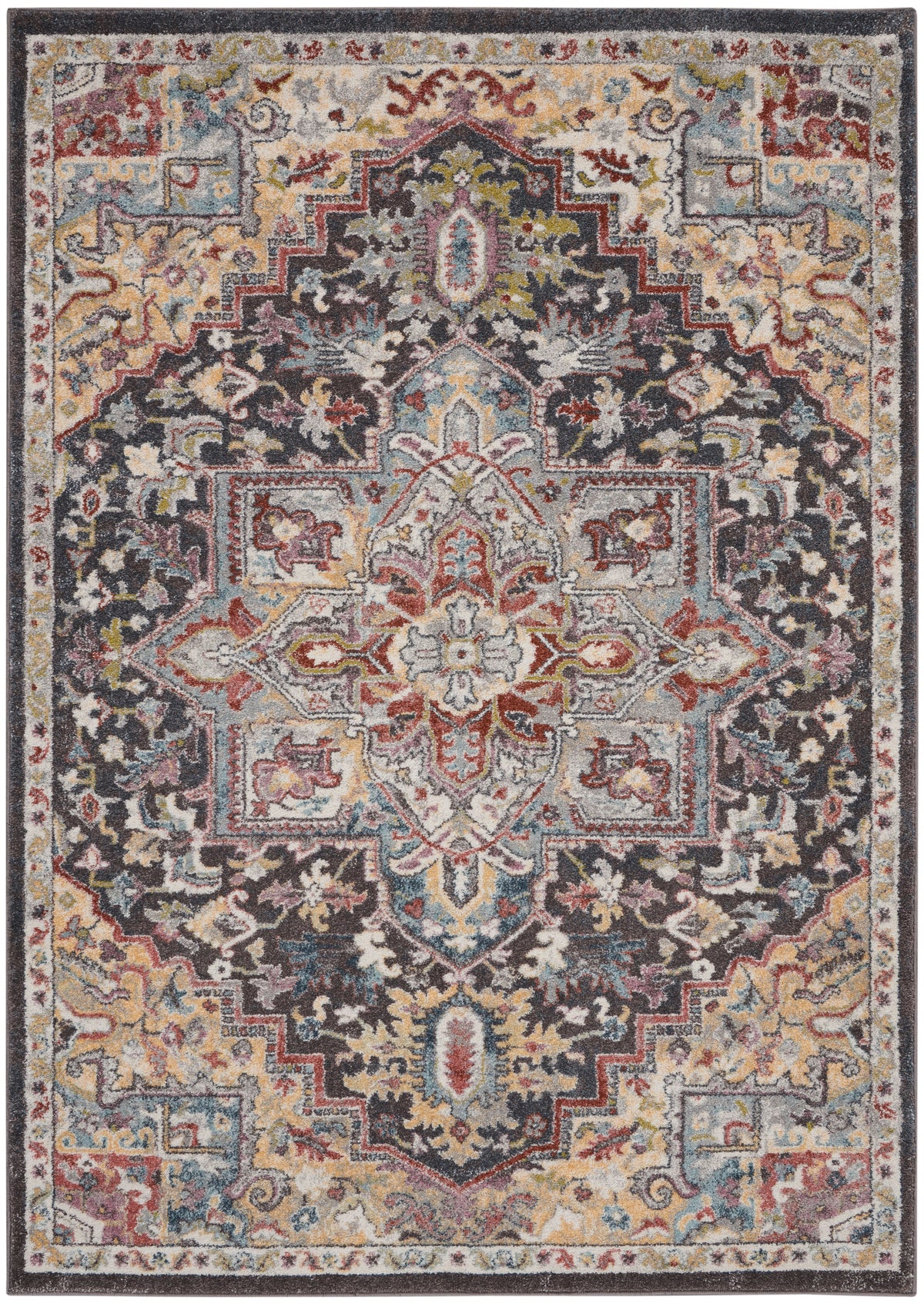 nourison soraya sor04 charcoal multi rug