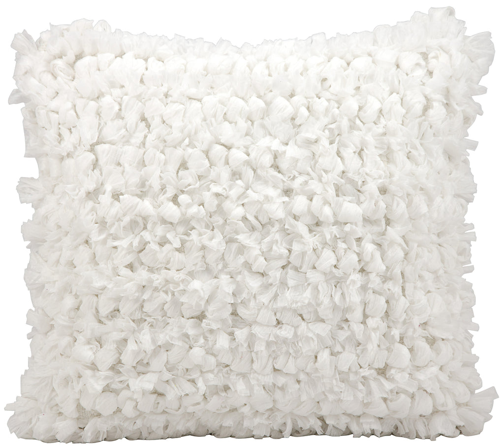 nourison shag dl658 white pillow