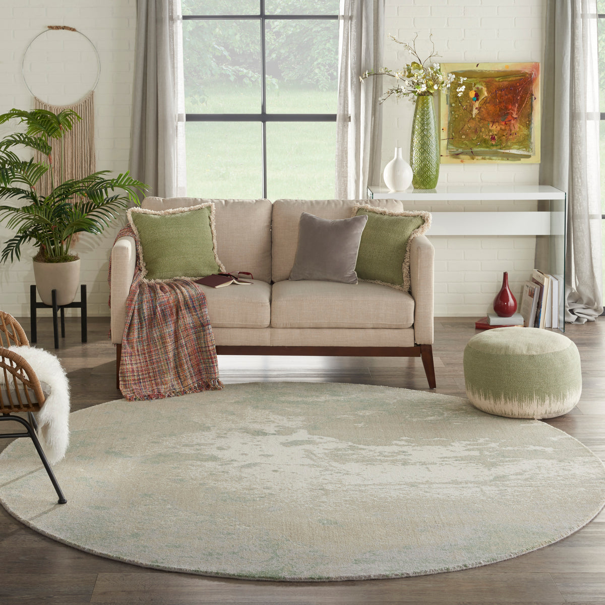 nourison twilight twi06 ivory green rug