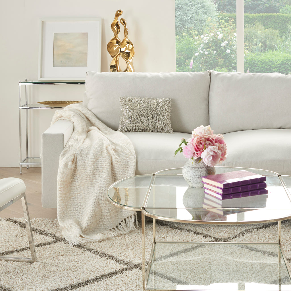 nourison luminescence z0727 silver pillow
