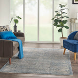 nourison silken allure stn01 cream blue rug