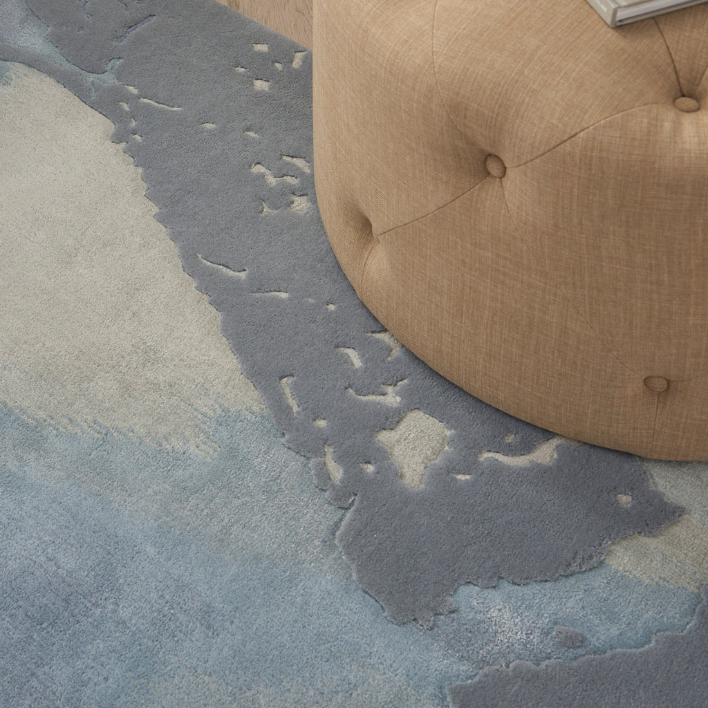 nourison prismatic prs19 seafoam silver rug