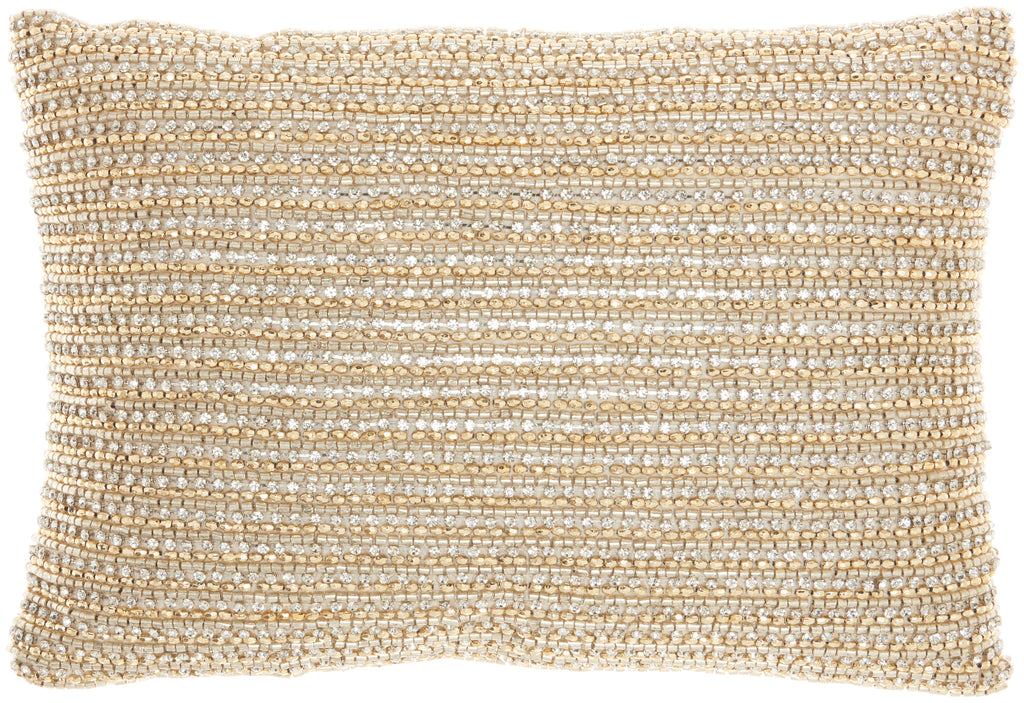 nourison luminescence z0735 gold pillow