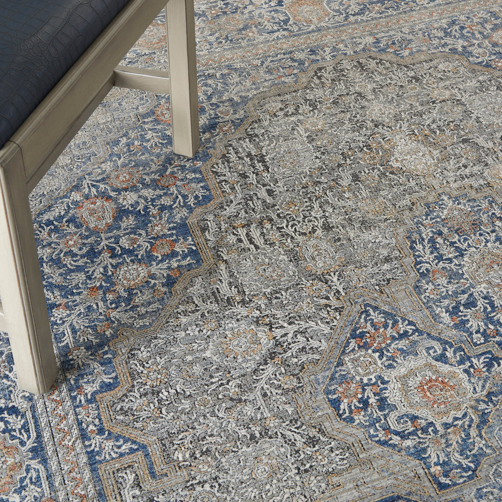 nourison silken allure stn07 blue rug