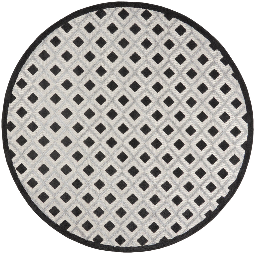 nourison aloha alh26 black white rug