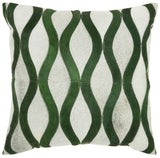 nourison natural leather hide s2212 green pillow