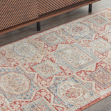 nourison homestead hms02 blue brick rug