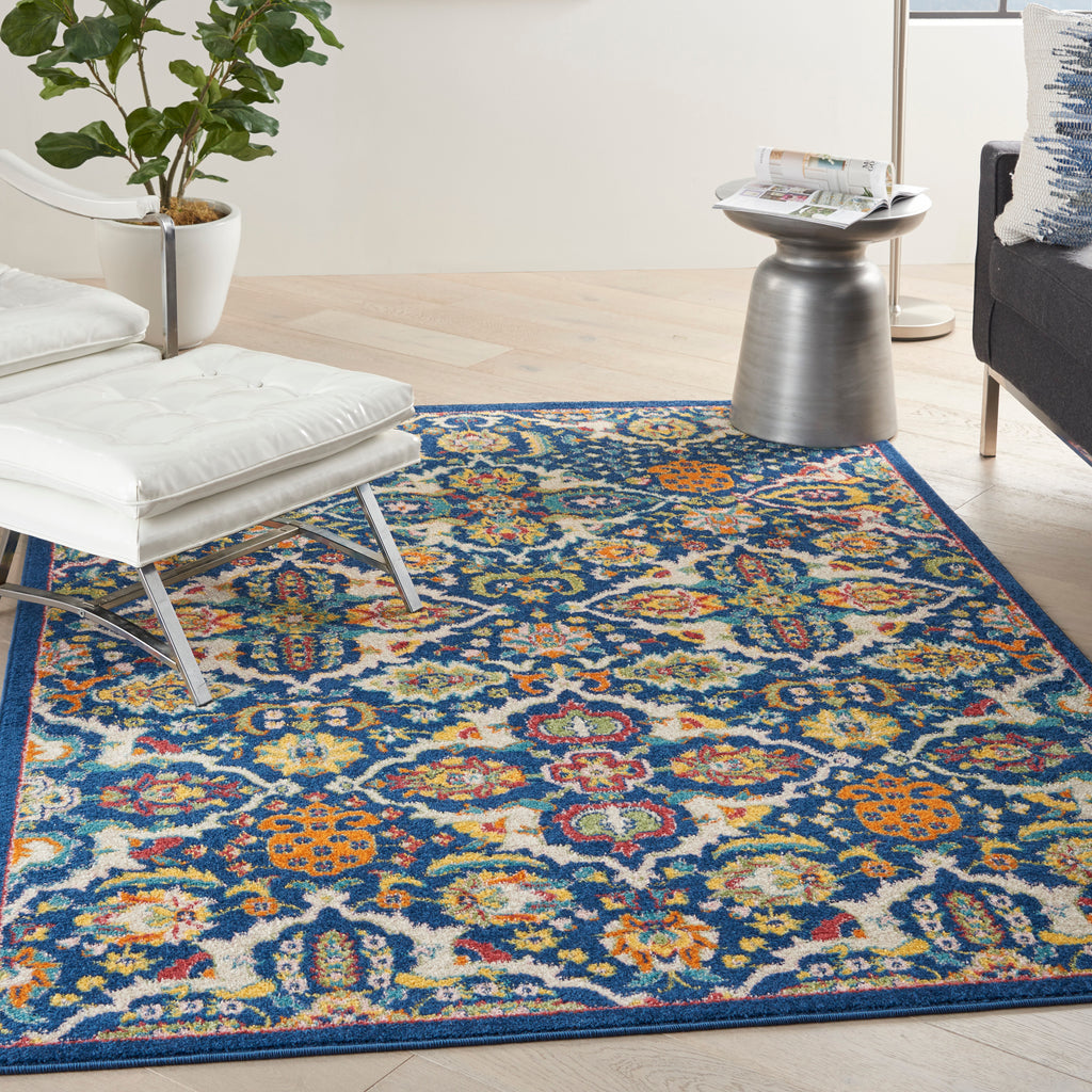 nourison allur alr03 navy multicolor rug