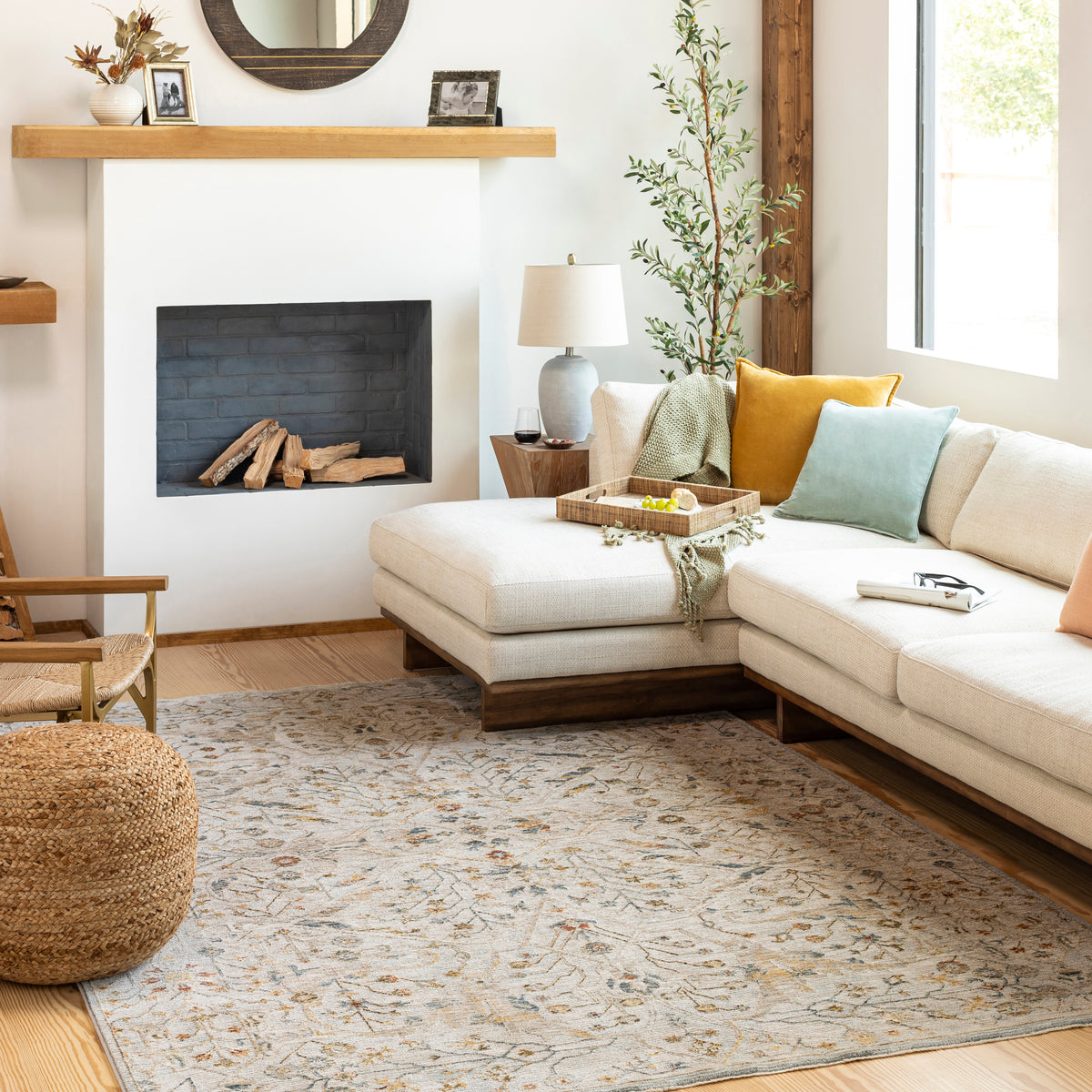 surya reina ren 2302 light gray rug