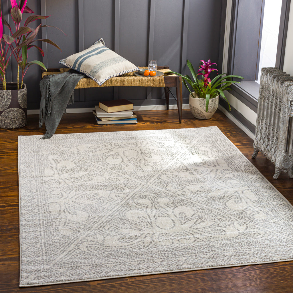 surya roma rom 2386 light gray rug