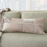nourison natural leather hide s2432 rose pillow