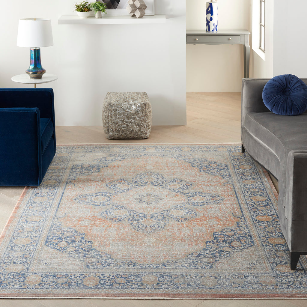 nourison silken allure stn07 blush multi rug