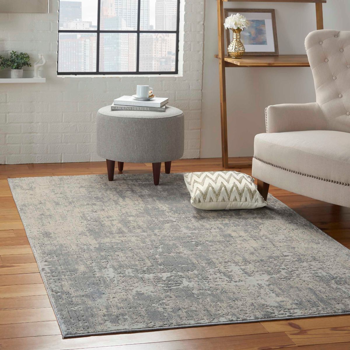Nourison Rustic Textures RUS01 Ivory/Silver Rug
