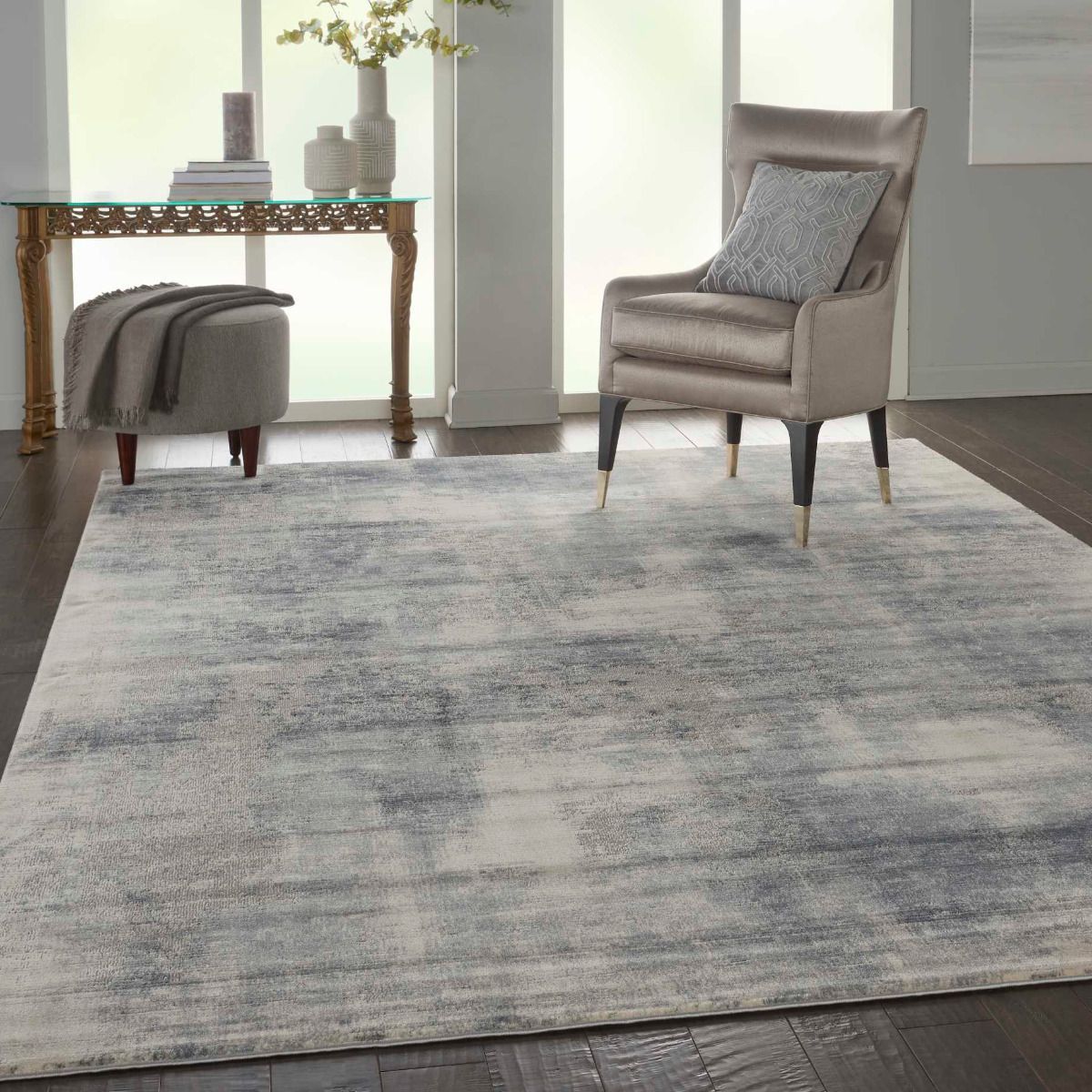 Nourison Rustic Textures RUS02 Blue/Ivory Rug