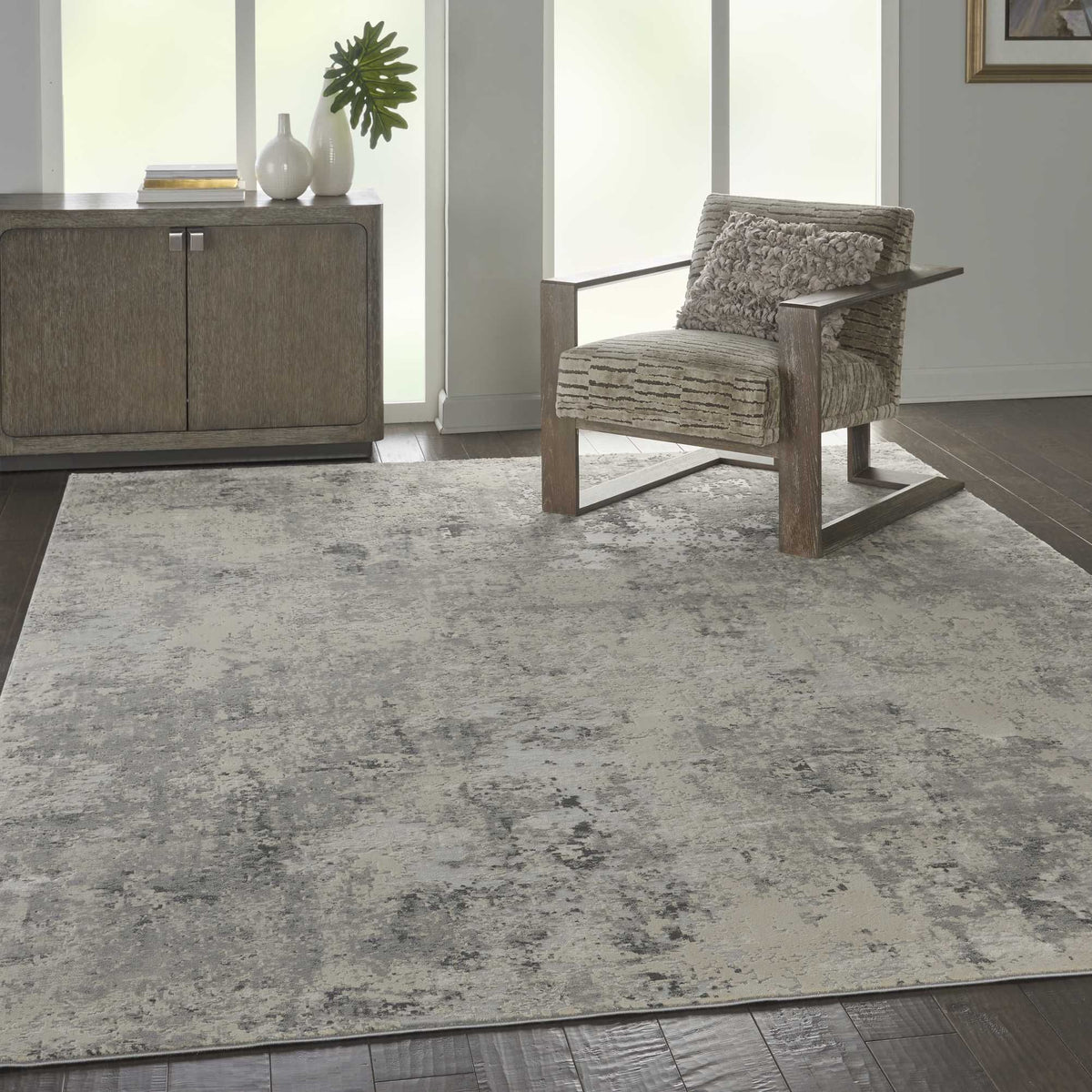 Nourison Rustic Textures RUS07 Grey/Beige Rug