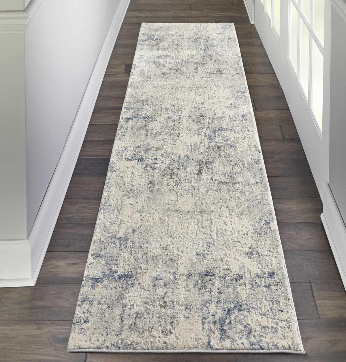 Nourison Rustic Textures RUS07 Ivory/Grey-Blue Rug
