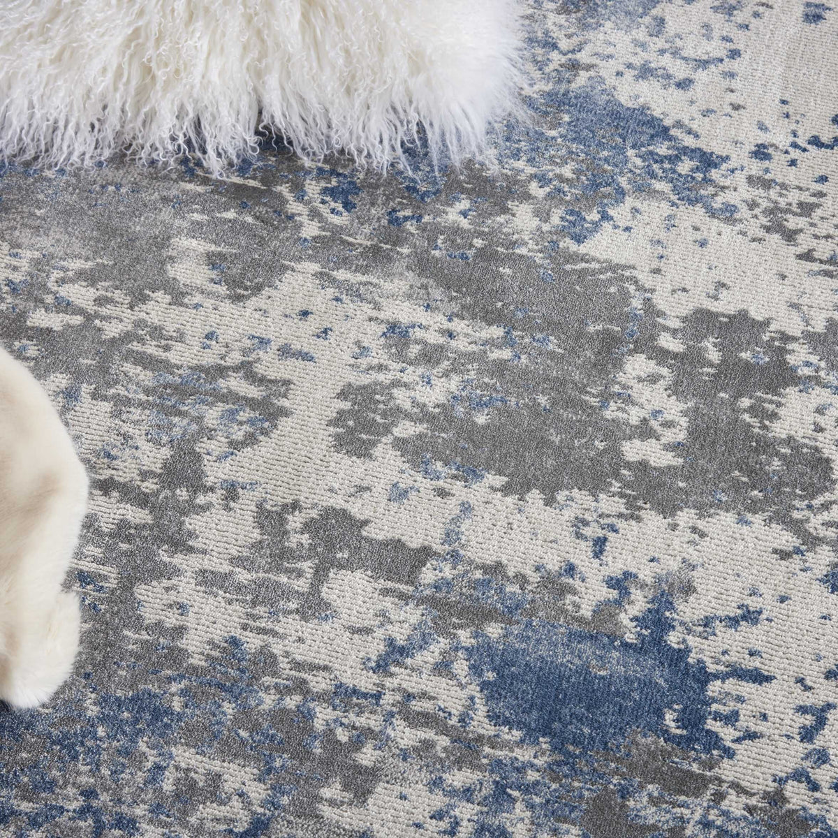 Nourison Rustic Textures RUS08 Grey/Blue Rug