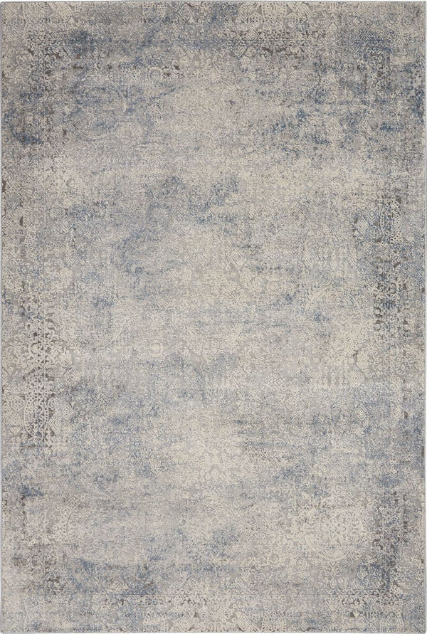 Nourison Rustic Textures RUS09 Ivory/Light Blue Rug