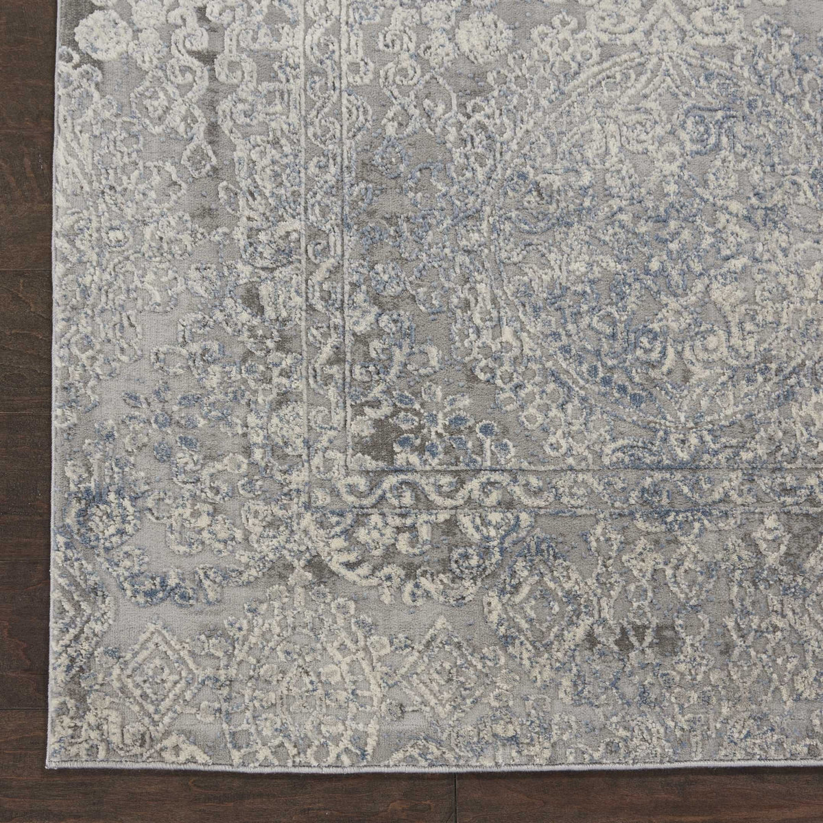 Nourison Rustic Textures RUS09 Ivory/Light Blue Rug