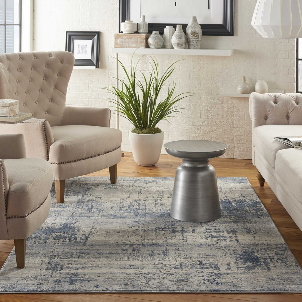 Nourison Rustic Textures RUS10 Ivory/Blue Rug