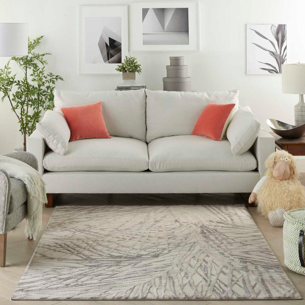 nourison rustic textures rus17 ivory grey rug