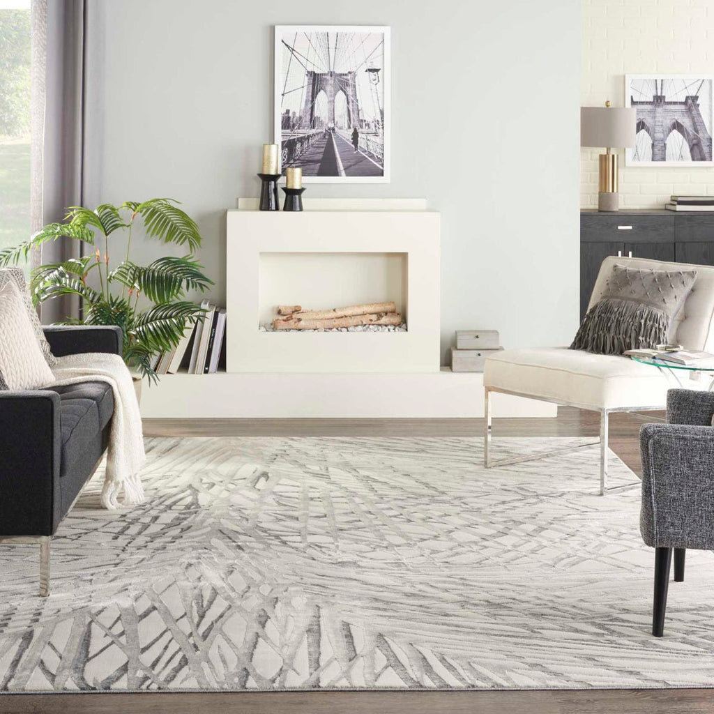 nourison rustic textures rus17 ivory grey rug