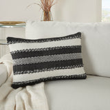 nourison outdoor vj088 black pillow