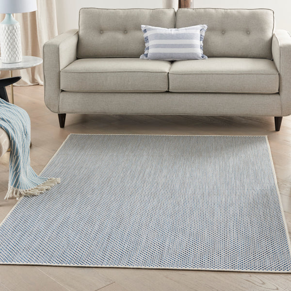 nourison courtyard cou01 ivory blue rug