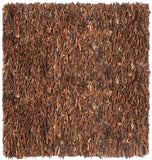 Safavieh Clearance Leather Shag LSG511B Saddle Rug