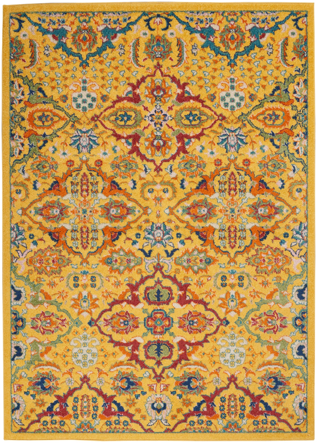 nourison allur alr03 yellow multicolor rug
