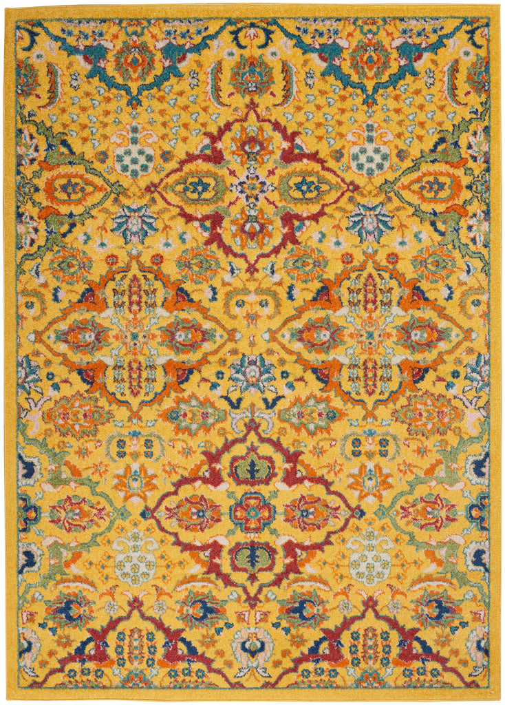 nourison allur alr03 yellow multicolor rug