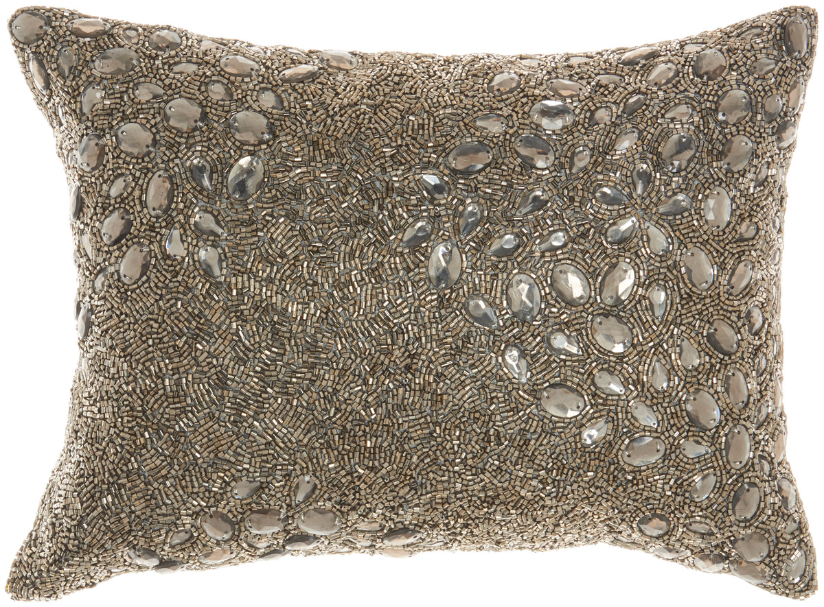 nourison luminescence z5000 pewter pillow