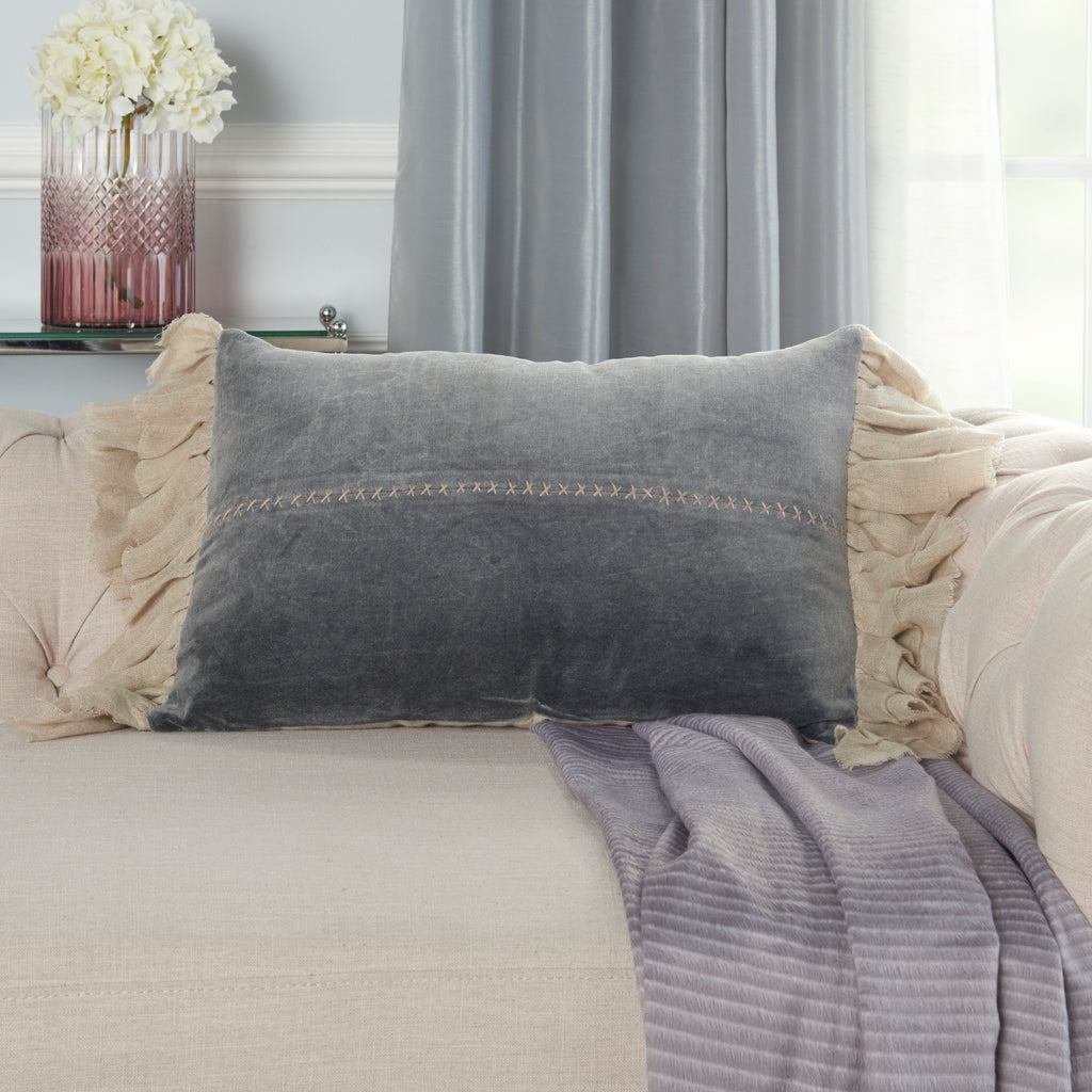 nourison sofia ge903 dark grey pillow