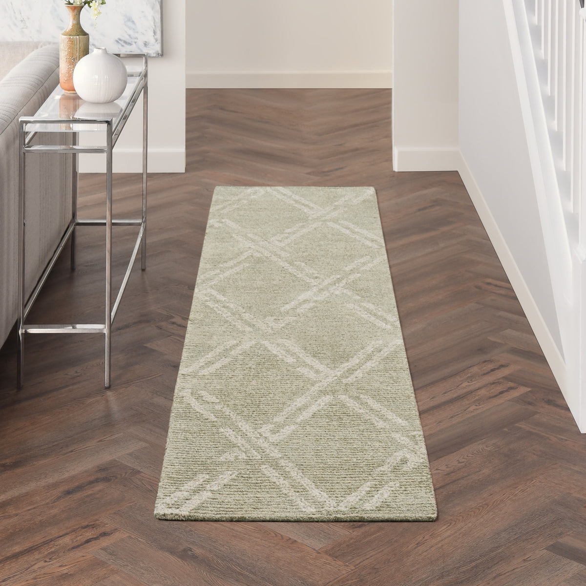 nourison venosa vsn01 green ivory rug