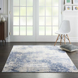 Nourison Clearance Silky Textures SLY01 Ivory/Blue Rug
