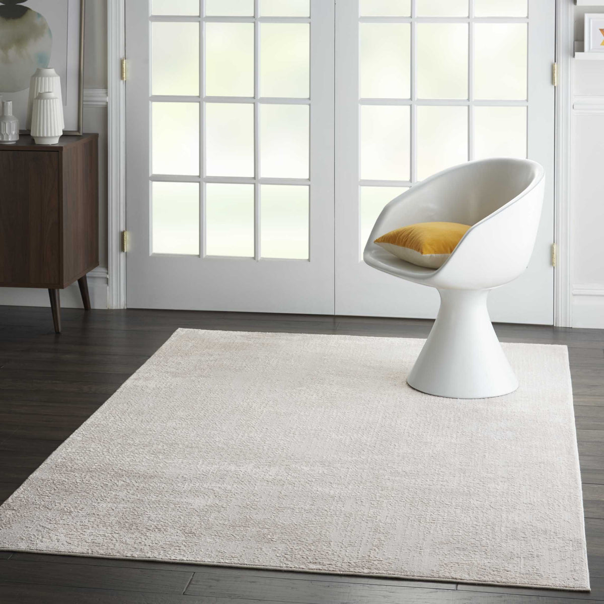 Nourison Clearance Silky Textures SLY01 Ivory/Grey Rug