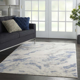 Nourison Clearance Silky Textures SLY03 Blue/Ivory/Grey Rug