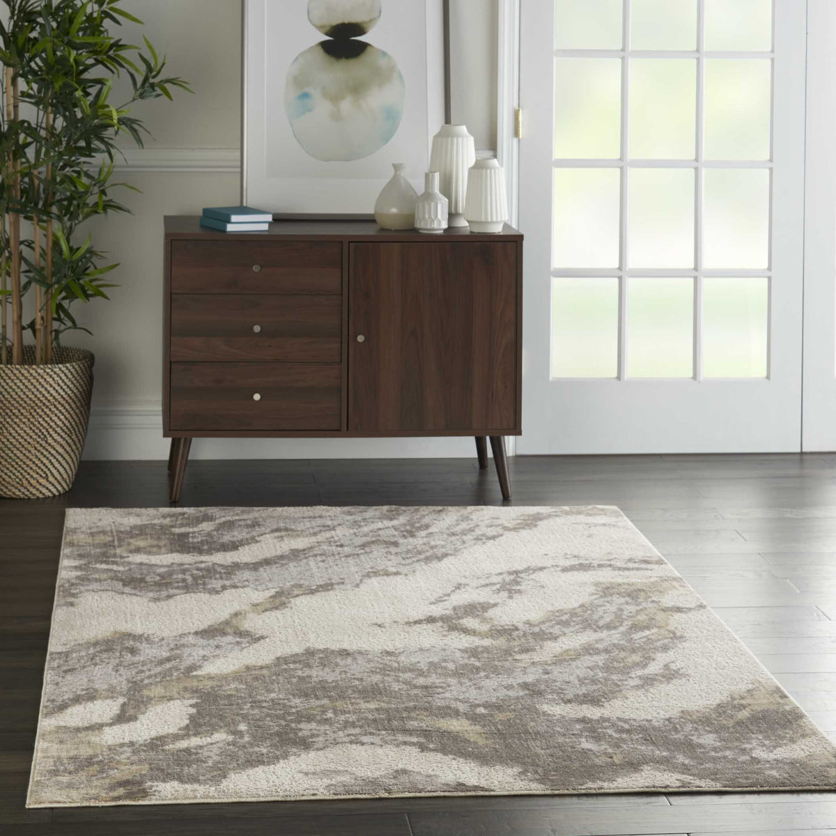Nourison Clearance Silky Textures SLY03 Brown/Ivory Rug