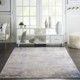 Nourison Clearance Silky Textures SLY04 Blue/Ivory/Grey Rug