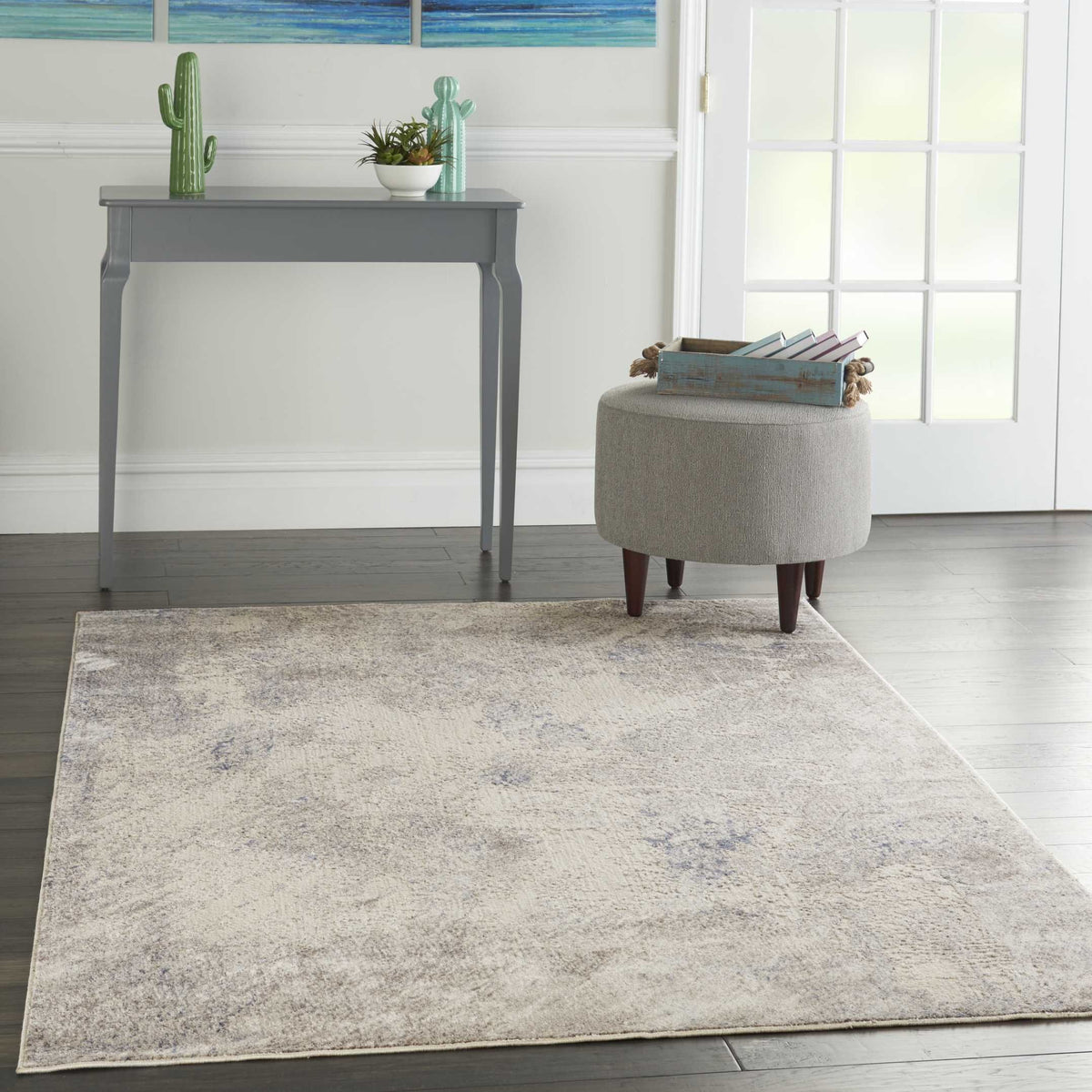 Nourison Clearance Silky Textures SLY06 Ivory/Grey Rug