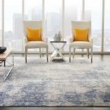 Nourison Clearance Silky Textures SLY01 Ivory/Blue Rug