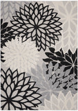 nourison aloha alh05 black white rug