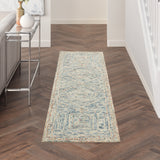 nourison interlock itl02 blue multi rug